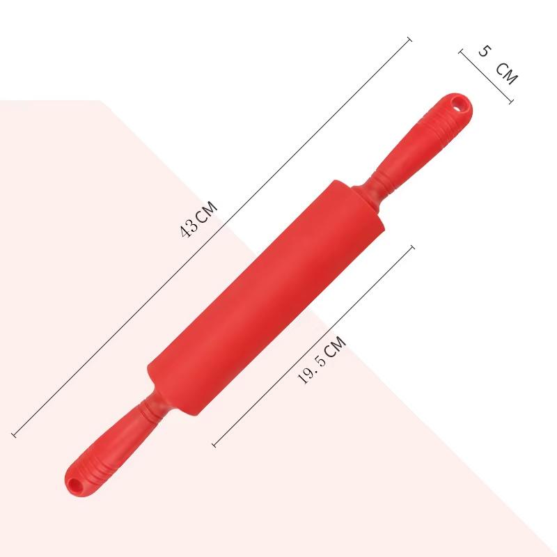 32/30/43cm Silicone Rolling Pin Non-Stick Pastry Dough Flour Roller Fondant Cake Noodles Dumpling Roller for Kitchen Baking Tool