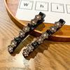Korean Style Elegant Tight Anti-fall Side Bang Clip Shiny Rhinestone Flower Decor Double Layer Hairpin Hair Accessories