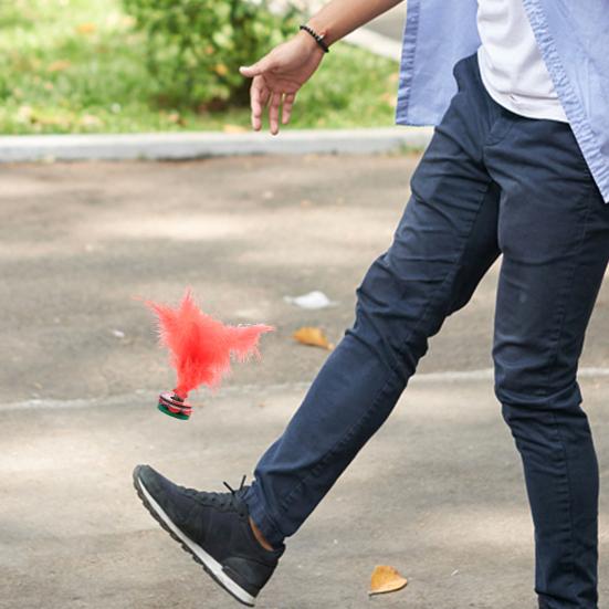Kick Shuttlecock Stable Base Bright Color Improve Hand-eye Coordination Fluffy Primary Secondary School Students Game Shuttlecock Foot Sports