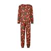 Comfortable Parent-Child Matching Christmas Print Loungewear Set with Long Sleeve Top and Pants