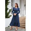 New V-neck Long-sleeve Dress Jacquard Waist Dresses