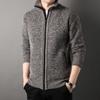 Men's Stand Up Collar Knit Sweater Autumn Spring Cardigan Tops Korean Slim Solid Color Sweatercoat Jacket