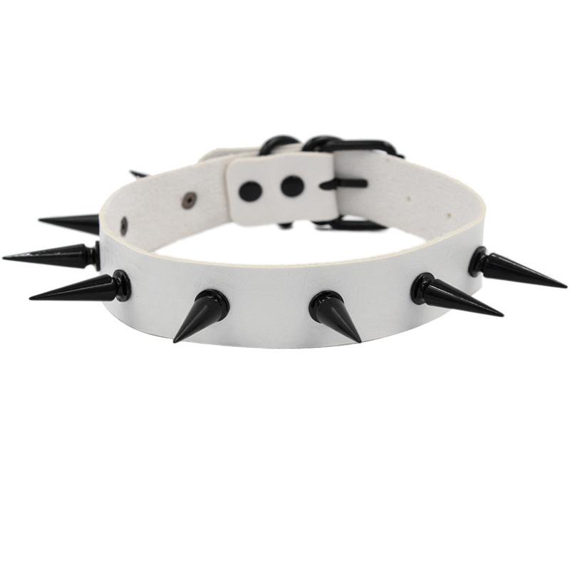 Collare a Choker Esagerato con Borchie da Donna in Ecopelle Collana Choker Punk Gotico Cosplay Accessori Gioielli di Halloween Regalo