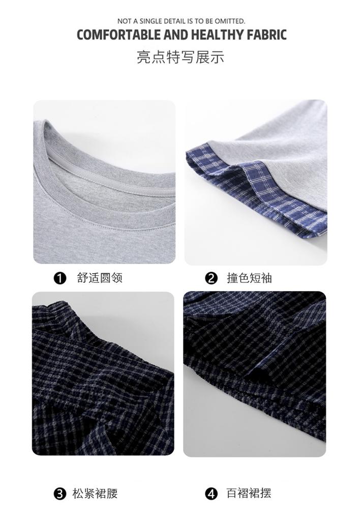 Girls' short sleeved skirt and pants set for summer 2026, new children's Korean style outfit, stylish little girls' summer two-piece set