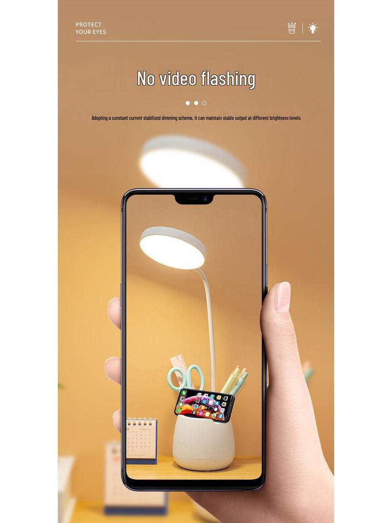 Rechargeable LED Table Lamp for Eye Protection - Dorm & Bedside Study Light