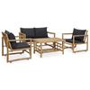 Day and Night - Day and Night Garden Furniture Set with Cushions 4 Pieces Bamboo