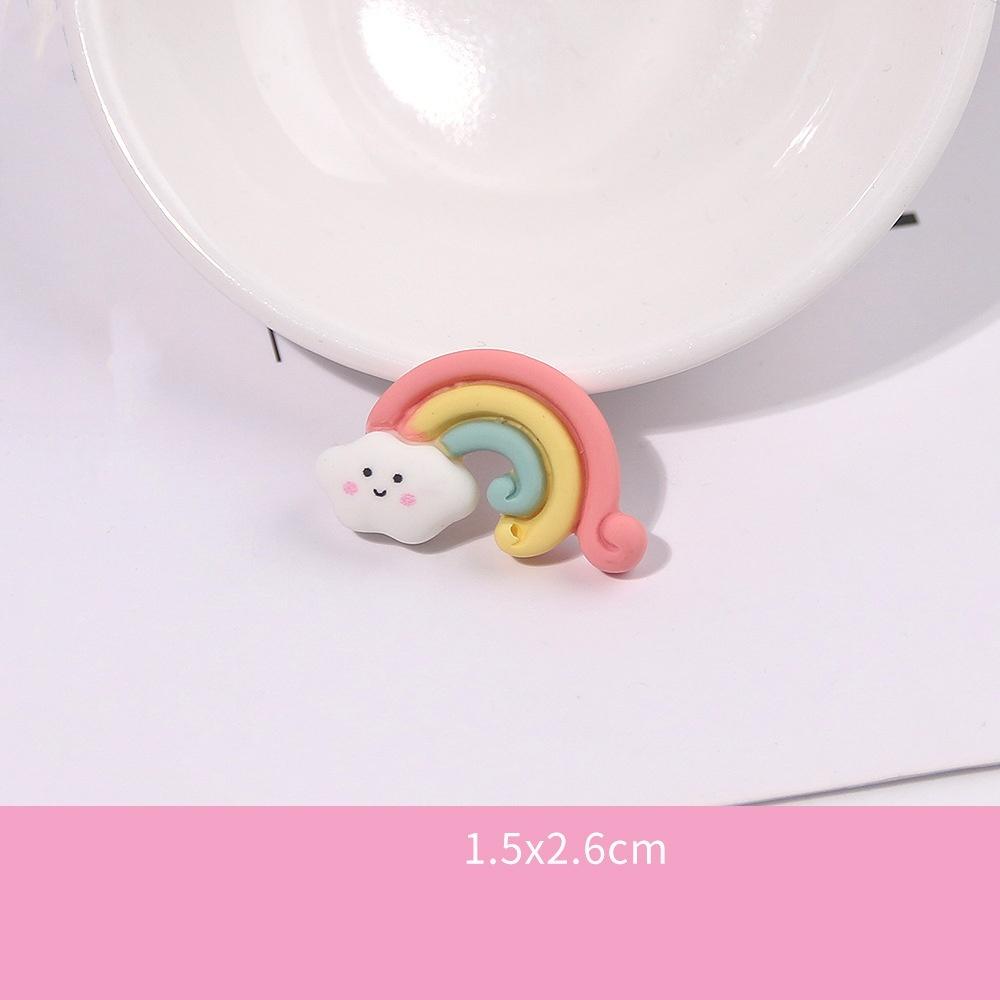 10Pcs Frosted Resin Accessories Simulate Cartoon Cream Glue Rainbow Cloud Phone Case Accessories Popular Diy Trinkets Luck Bag