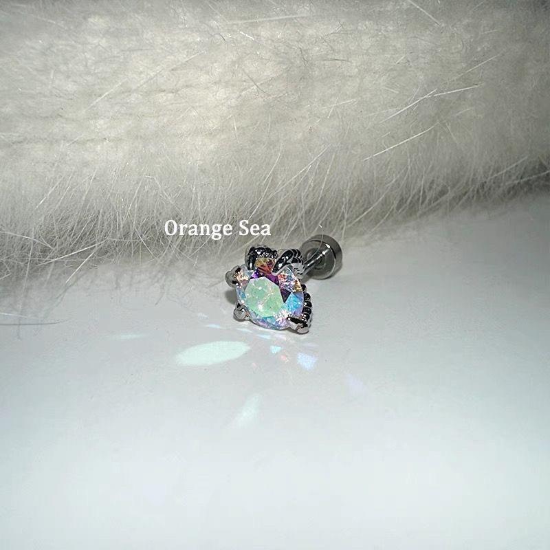 

Super Flash Zircon Dragon Claw Inlaid Ear Studs Unique Five-Claw Dragon Scale Titanium Steel Flats Otica Ear Ear Bone Pin AB cailong claw ear bone nail [single]]