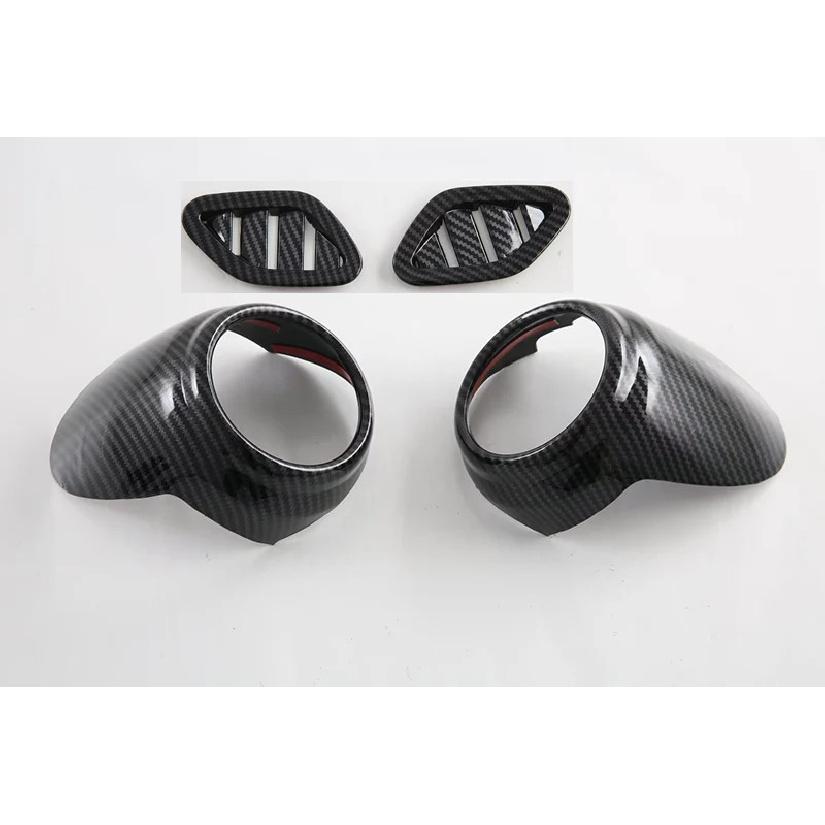 For MG ZS 2017- Carbon Fiber Style Air Vent Outlet Cover Dashboard Trim Bezel Frame Molding Garnish Accent Styling