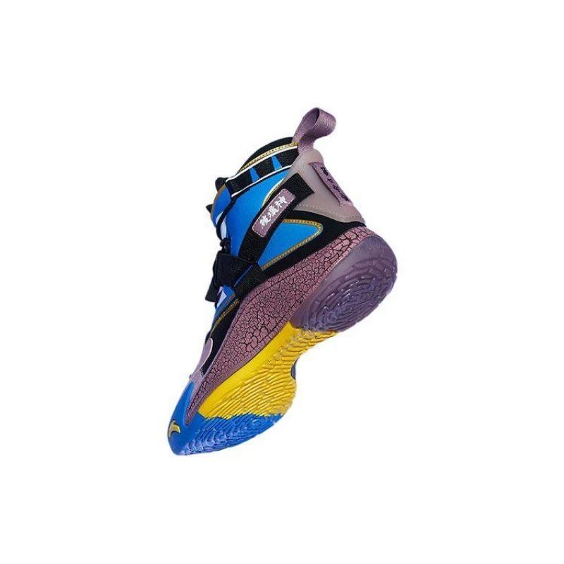 Anta Dragon Ball X  KT5 Ammortizzazione Antiscivolo Resistente all'Usura Scarpe da Basket Alte Uomo Scarpe da Basket Blu Viola 112011106-1