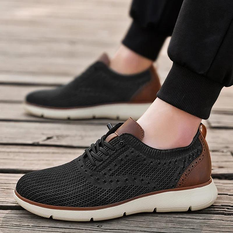 New Large Size Comfortable Men's Shoes Light Fashion Casual Sports Shoes Breathable Flying Mesh Top Loafers