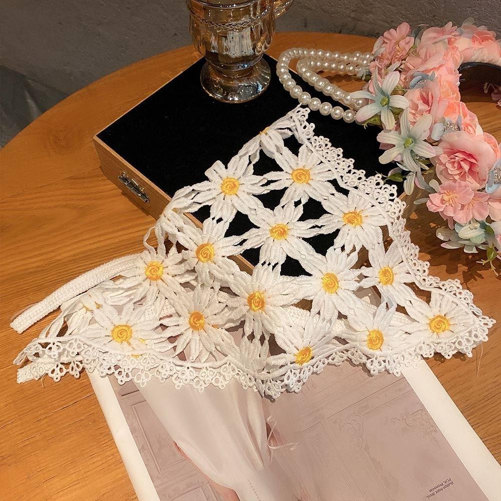 

Многоцветный вязаный шарф для волос, кружевной платок, дофаминовая треугольная повязка на голову, косплей 7