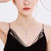 Huitan Stylish Women Cross Pendant Necklace with Bright Zirconia Fashion  Color Accessories Versatile Trendy Party Jewelry