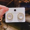 Korean Style Elegant Cat's Eye Stone Stud Earrings In 925 Sterling Silver