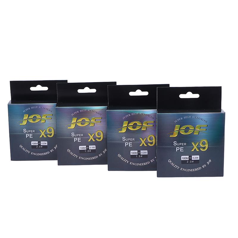 Pe Braided Fishing Line, 9 Braids, Wear-Resistant For Freshwater And Saltwater Available In Rainbow And Gray Colors