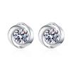 925 Sterling Silver Female Whirlwind Earrings 50 Points Packet Inlaid Mozang Stone Earrings