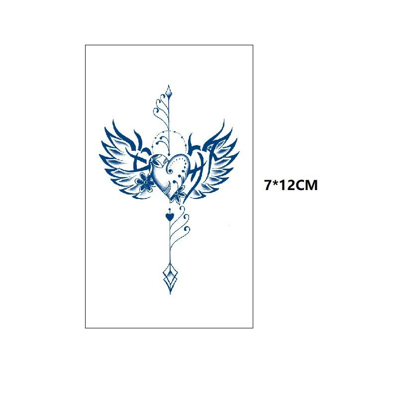 Model mic Fluture Val de mare Coada de pește Cealaltă parte Floare Suc proaspăt Mic Simulare pe bază de plante Cufăr Transfer de apă Autocolant tatuaj