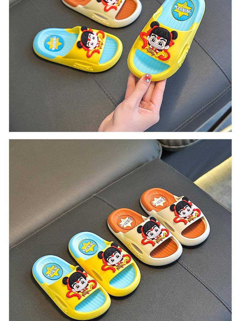 Children's Non-slip Summer Slippers - Boys' & Girls' Nezha and Ao Bing Styles 2025