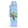 1PC Swimming Sea Turtle 750ml Color Plastic Sports Water Bottle Leakproof Flip Straw Lid Suitable for Sports Office Home Use