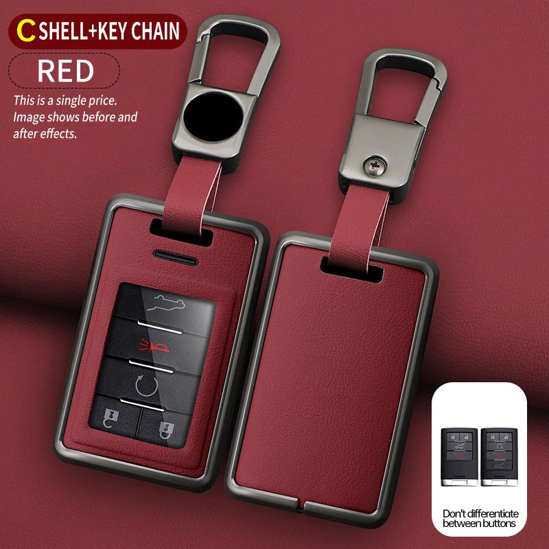 4 5 Keys Zinc Alloy Leather Smart Car Key Case For Cadillac Ats Sts Cts Srx Xts 28T Ctsv Xls Dts Car Key Key Case Case