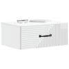 Wall Mounted Nightstand Set 2 pcs High Gloss White Engineered Wood