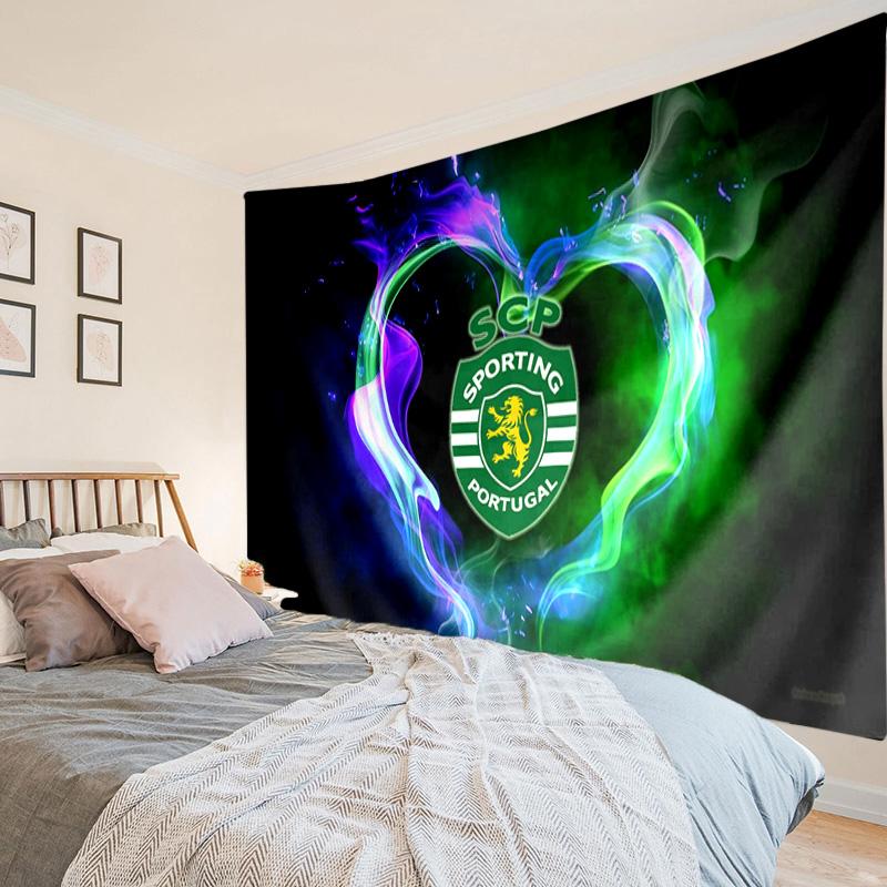 Sporting Portugal Crest Tapestry, Unique Design Tapestry, Wall Decor for Bedroom,Livingroom, Playroom,Heartwarming Fan Holiday Gifts