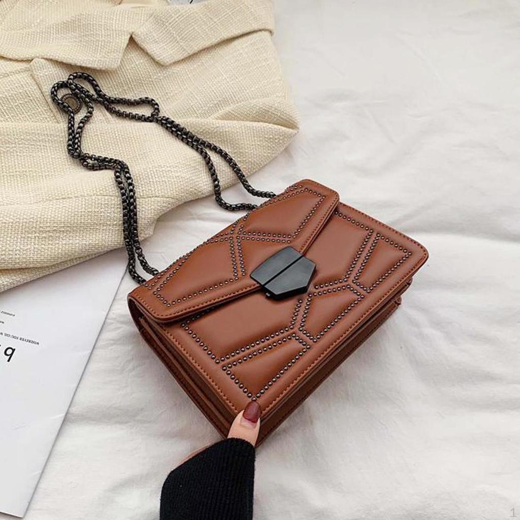 Leather Bag for Women, Shoulder Clutch Handbag Purse, Hard PU with Adjustable Strap