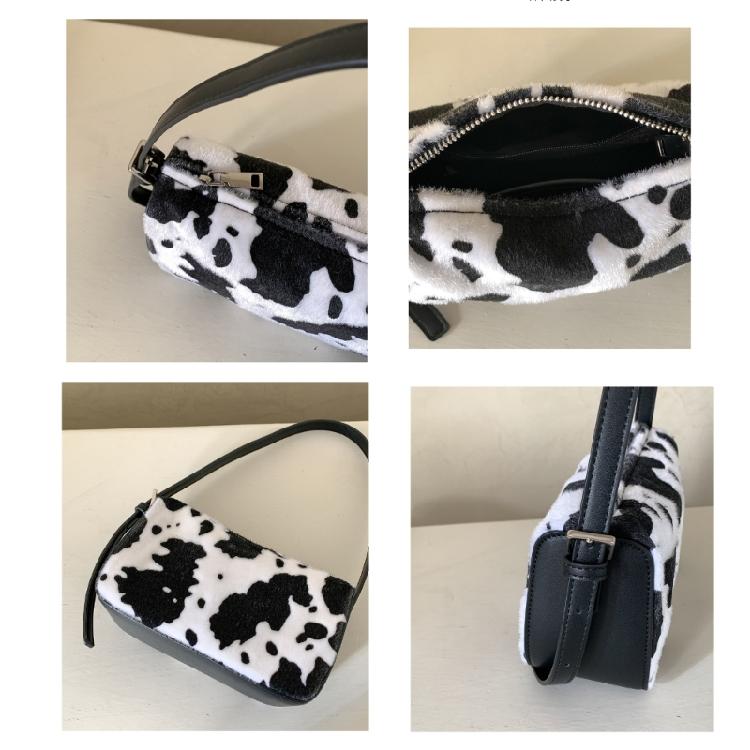 Shoulder Bag for Women Cow Print Clutches Purses Hobos Handbag with Zipper Closure Trendy Underarm Purses Commuting Bag