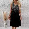 Plus Size V Neck Sleeveless Idyllic Bamboo Forest Scenery Print For Rural Leisure Holiday
