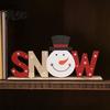 Wood Letter Ornament Wooden Christmas Table Sign, XMAS SNOW NOEL Tabletop Sign with Noel Base, Hollow Centerpiece for Xmas Party Decor Festive Signs