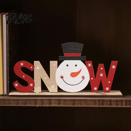 Wood Letter Ornament Wooden Christmas Table Sign, XMAS SNOW NOEL Tabletop Sign with Noel Base, Hollow Centerpiece for Xmas Party Decor Festive Signs