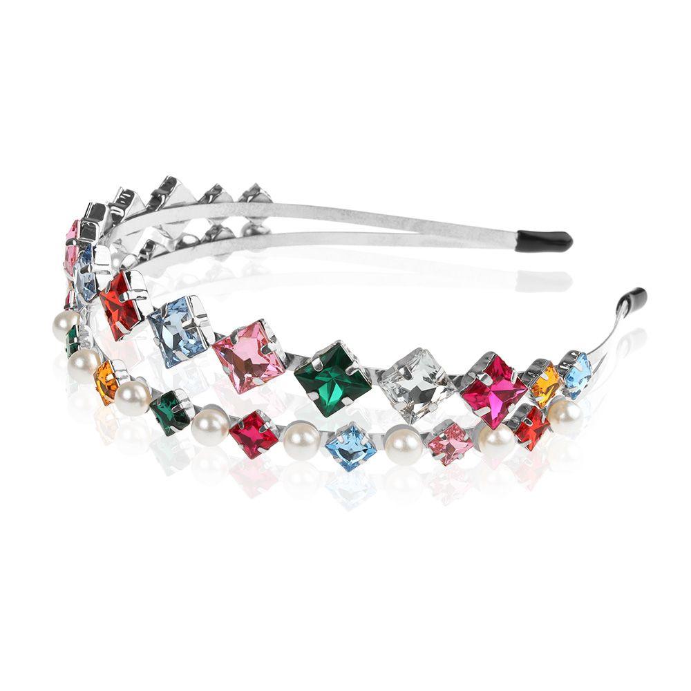 

Модные украшения для вечеринок, подарки, элегантная жемчужная повязка на голову, обруч для волос, украшенный драгоценными камнями, кристаллами и стразами Style 9