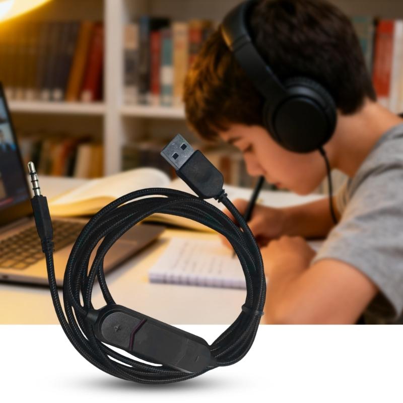 Plugs Play USB Sound Card 3.5mm Auxiliary Cable With Noise Reductions For Gaming Headsets PC Laptop Mobile Phones