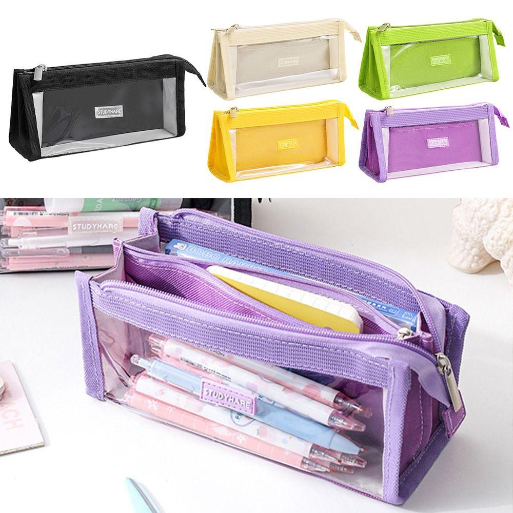 

Waterproof Stationery Bag Transparent Pen Box High Appearance Pen Bag School Office