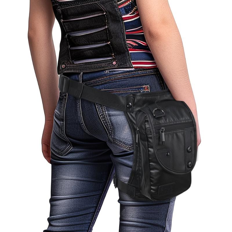1pcs Nylon Fashion Waterproof Waist Bag Outdoor Sports Hiking Thigh Crossbody Pack Durable Tactical Adjustable Strap