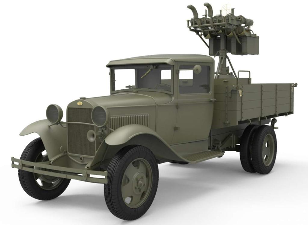 Miniart Escala 1/35 Caminhão Soviético de 1,5 Toneladas com Metralhadora AA M-4 Maxim, Modelo de Plástico, MA35186