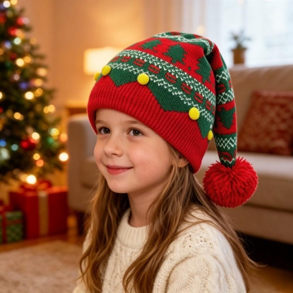 Jacquard Knitted Wool Cap Warm Christmas Knitting Hat Fashion Christmas Hat Children