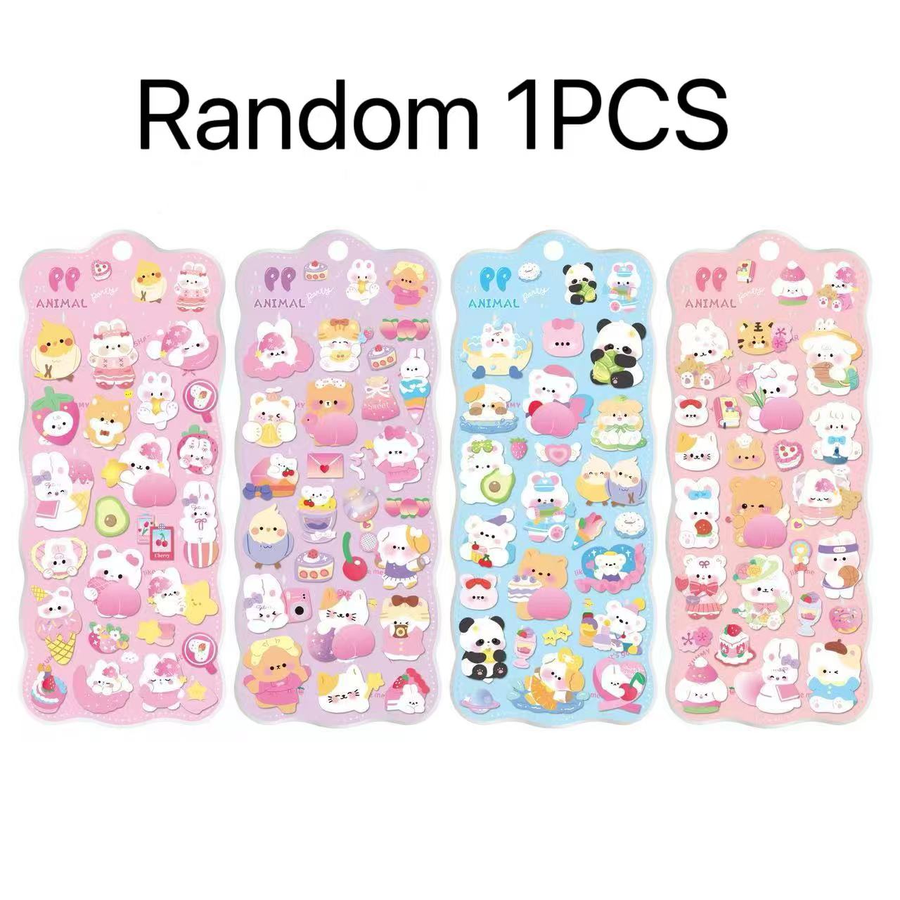 

1/2/4pcs3D Sponge Adorable Rabbit Pinch Enjoyable Butt Stickers - Phone Case Scrapbook DIY Stickers Stress Relieving Bubble Stickers Present