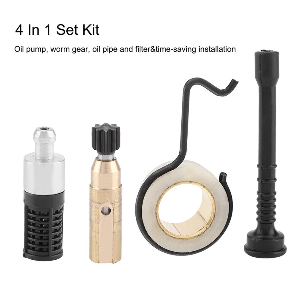 Oil Pump, Screw Equipment with Chainsaw Oil Pipe Set Kit for MS 250 MS230 MS 210 025 023 021 Replacement Parts