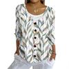 Women's Fashion Casual Knit Sweater Button-Up Floral Print Cardigan Jacket