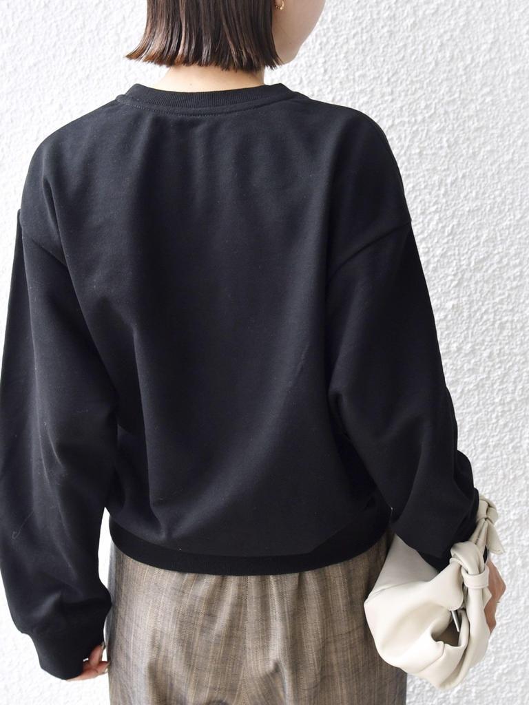 Ships for Women Web Hand Dolman Sweatshirt with Necklace One Size Sweatshirt, Exclusive, Washable, Pearl-Embellished Charm, Women's, Black, 312060156,