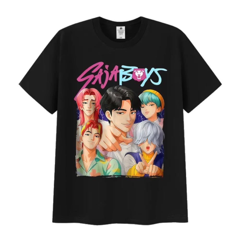 K-pop Saja Boys Demon Hunters Movies 2025 Graphic T Shirt Men's Women Retro Harajuku O-Neck Oversized Cotton T-shirt Summer Tops