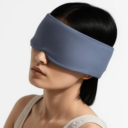 Cozwish Eye Mask with Silent Velcro Closure, 99.99% Light Blocking, Fully Enveloped Design, Double-Sided Use, Zero Pressure, Perfect for Naps, Travel,