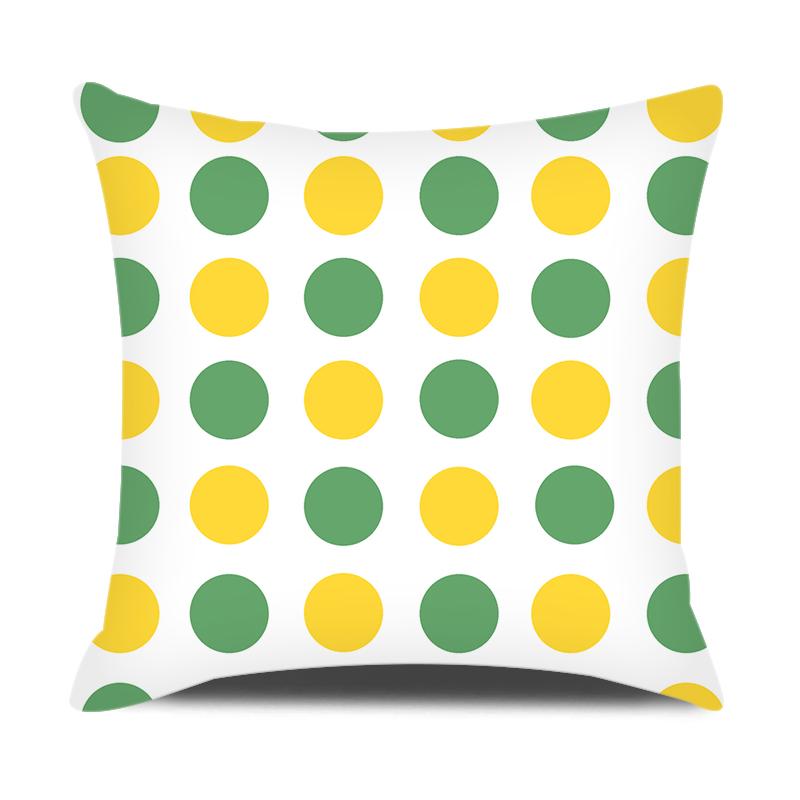 Home Decor Green Yellow Plaid Pillowcase Cushion Cover Sofa Car Pillowcase Daisy Flower Print Pillowcase