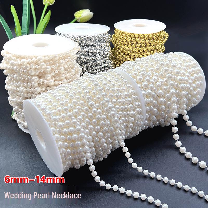 Adjustable 6-14mm Pearl Strand Chain for DIY Wedding Decor