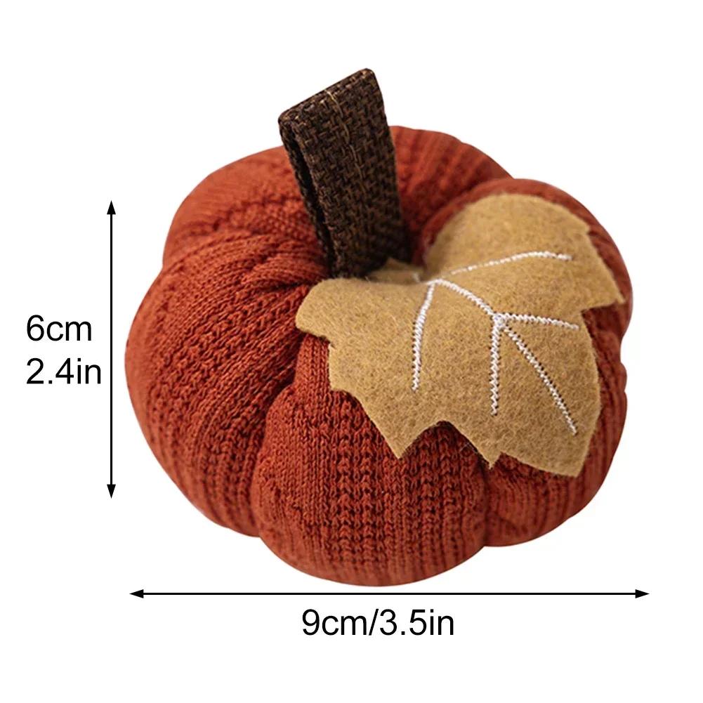 9cm Knitted Soft Pumpkin Artificial Pumpkin For Home Thanksgiving Harvest Party Decorations Bedroom Decoration Halloween Decor