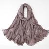180*70cm Women Muslim Scarf Shawls Solid Color Female Turban Plain Crinkle Hijabs  Four Seasons