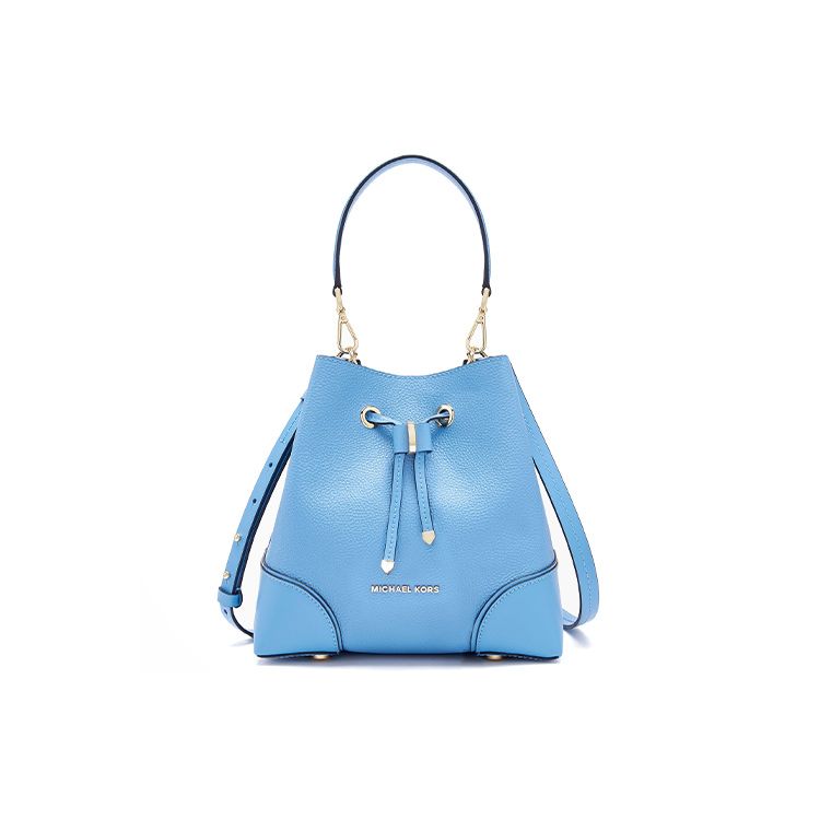 

Michael Kors MK Mercer Gallery Bucket Simple Drawstring Leather Shoulder Bag Women bags Sky-Blue 30F9GZ5L1L-485 Basic Set (Bag+Dust Bag)