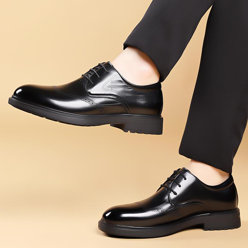 Fashion Business Leather Oxford Shoes 2025 New Men's Wedding Shoes Fashion Men's Breathable Flats Lace Up Leather All-match Casual Shoes