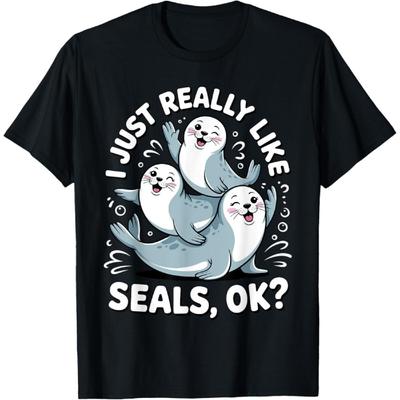 Cute Seal Design for Men Women Kids Ocean Animal Seal Lovers T-Shirt(1)